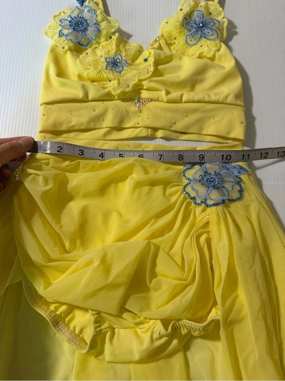 Kelle dance costume yellow 2 piece skirt custom WATERCOLORS 4414 2946 LC child